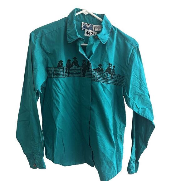 Blue Canyon Other - Vtg Blue Canyon Mens Button Front Shirt S Western Wear Cowboy Rodeo Embroidered
